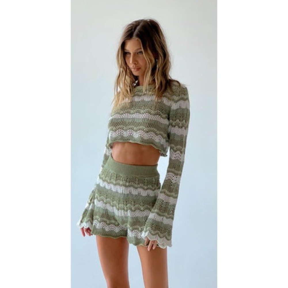 Princess Polly Leah Knit Top & Shorts Matching Set US 6